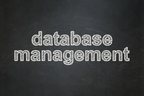 Software concept: Database Management on chalkboard background イラスト素材