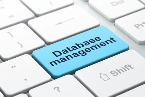 Software concept: Database Management on computer keyboard background Stock Illustration