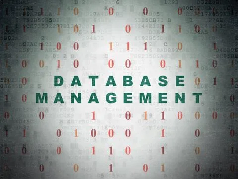 Software concept: Database Management on Digital Data Paper background 库存插图