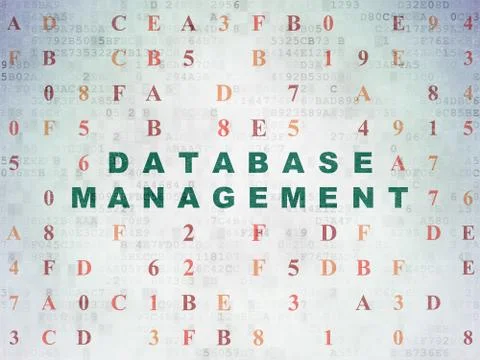 Software concept: Database Management on Digital Data Paper background Illustrazione stock