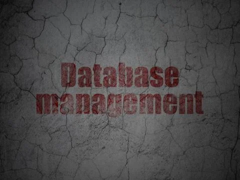 Software concept: Database Management on grunge wall background 스톡 일러스트