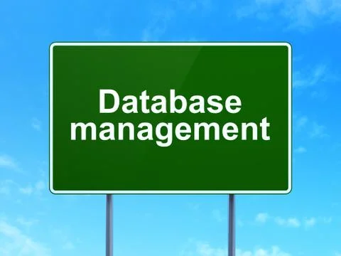 Software concept: Database Management on road sign background Stock-Illustration