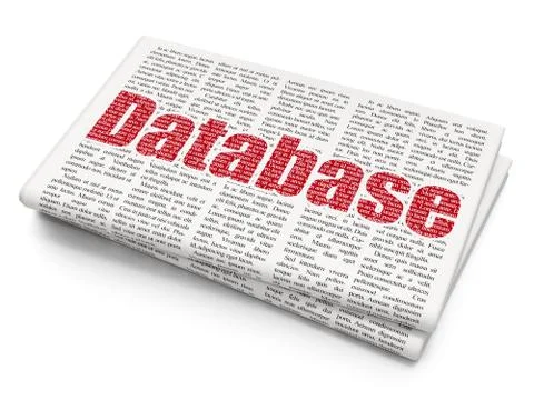 Software concept: Database on Newspaper background Stockillustratie
