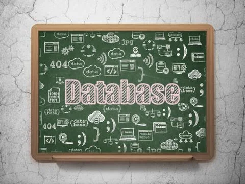 Software concept: Database on School Board background Ilustração Stock