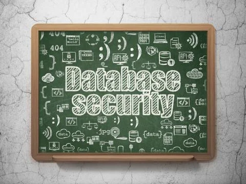 Software concept: Database Security on School board background イラスト素材