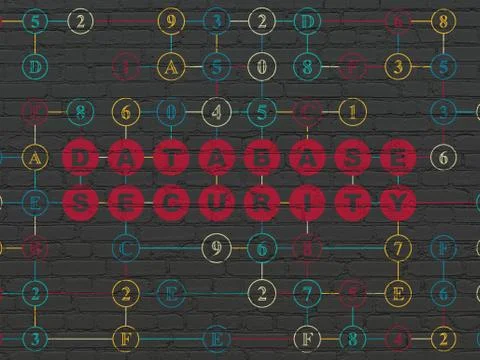 Software concept: Database Security on wall background Stock Illustration