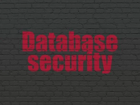 Software concept: Database Security on wall background 스톡 일러스트