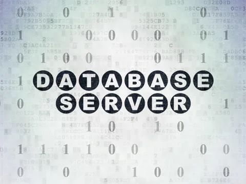 Software concept: Database Server on Digital Data Paper background 库存插图