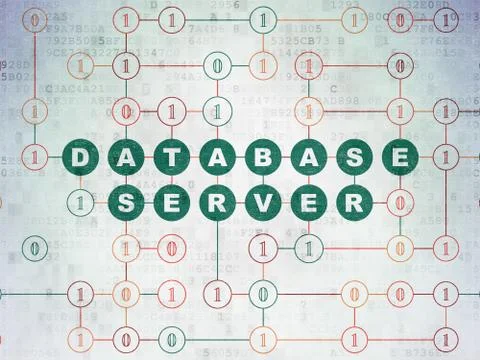 Software concept: Database Server on Digital Data Paper background Stock-Illustration