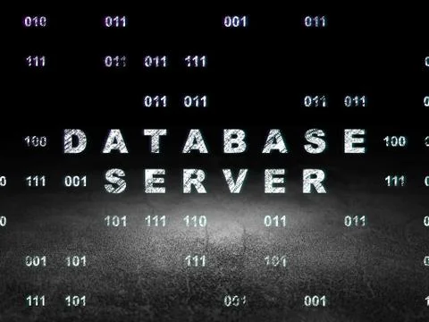Software concept: Database Server in grunge dark room イラスト素材