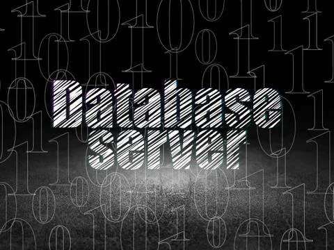 Software concept: Database Server in grunge dark room イラスト素材