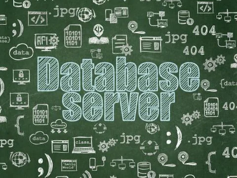 Software concept: Database Server on School board background Stock-Illustration