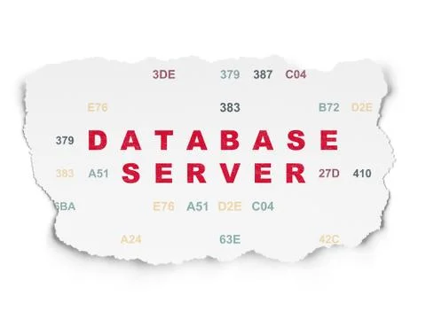 Software concept: Database Server on Torn Paper background 스톡 일러스트