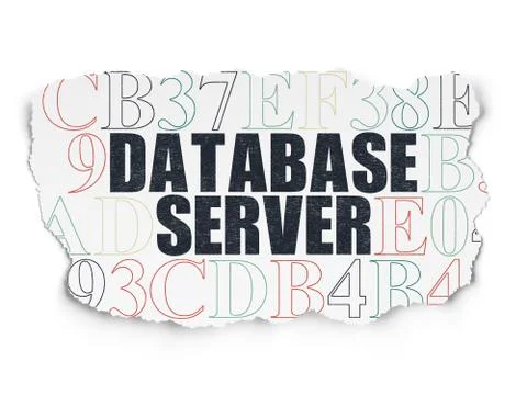 Software concept: Database Server on Torn Paper background Illustrazione stock