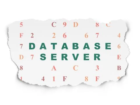 Software concept: Database Server on Torn Paper background Illustrazione stock