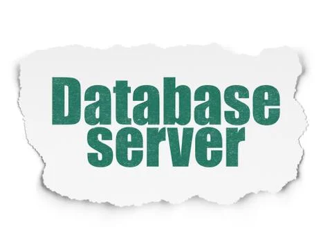 Software concept: Database Server on Torn Paper background Illustrazione stock