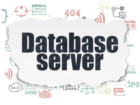 Software concept: Database Server on Torn Paper background Stock-Illustration