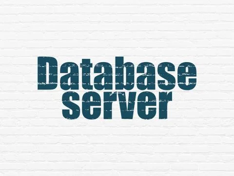 Software concept: Database Server on wall background 스톡 일러스트