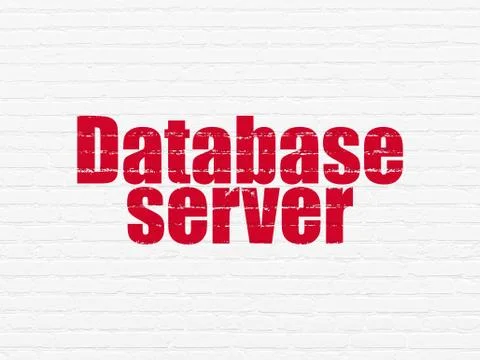 Software concept: Database Server on wall background Illustrazione stock