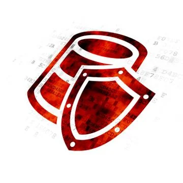 Software concept: Database With Shield on Digital background Stock-Illustration