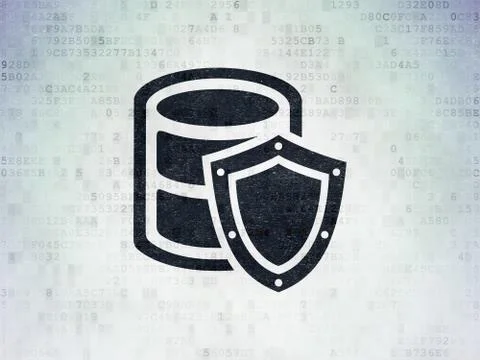 Software concept: Database With Shield on Digital Data Paper background Stock-Illustration