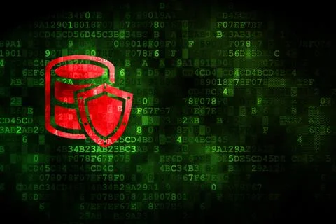 Software concept: Database With Shield on digital background Stock Illustration