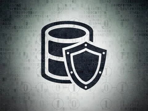 Software concept: Database With Shield on Digital Data Paper background Stock-Illustration