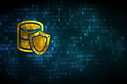 Software concept: Database With Shield on digital background Stock-Illustration
