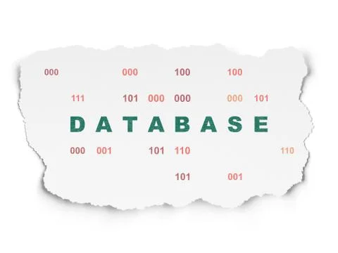 Software concept: Database on Torn Paper background Stockillustratie