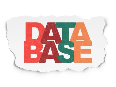 Software concept: Database on Torn Paper background Stockillustratie