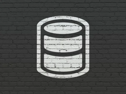 Software concept: Database on wall background イラスト素材