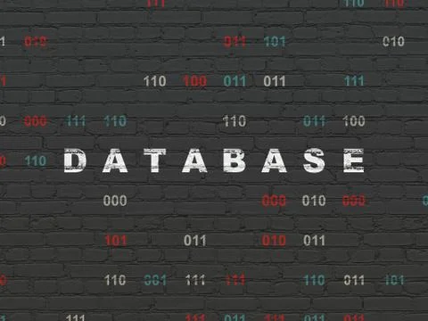 Software concept: Database on wall background Illustrazione stock