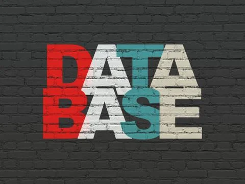Software concept: Database on wall background イラスト素材