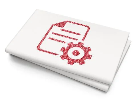 Software concept: Gear on Blank Newspaper background Stock-Illustration