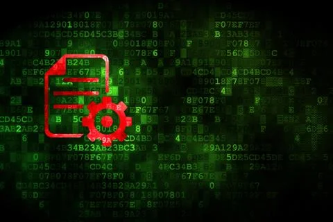 Software concept: Gear on digital background Stock-Illustration