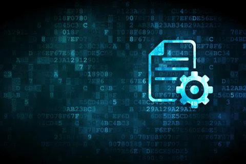 Software concept: Gear on digital background Stock-Illustration