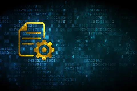 Software concept: Gear on digital background Stockillustratie