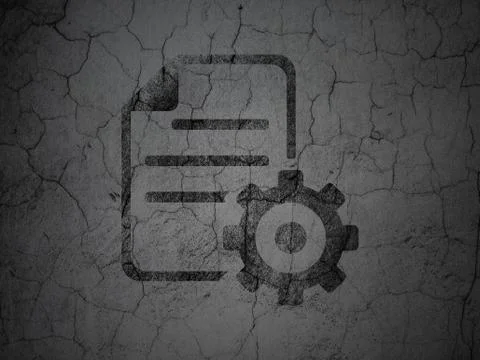Software concept: Gear on grunge wall background Stock-Illustration