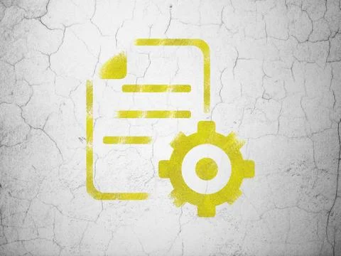 Software concept: Gear on wall background イラスト素材