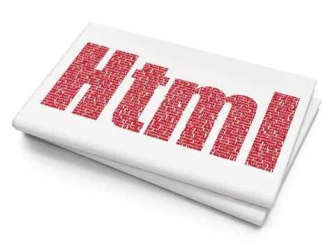 Software concept: Html on Blank Newspaper background 스톡 일러스트
