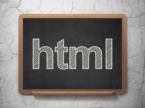 Software concept: Html on chalkboard background Illustrazione stock