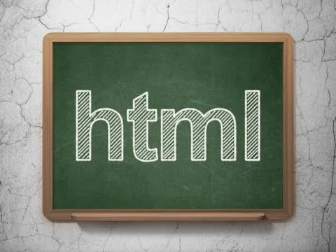Software concept: Html on chalkboard background Stockillustratie