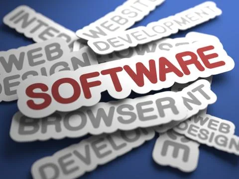 Software Concept. Illustrazione stock