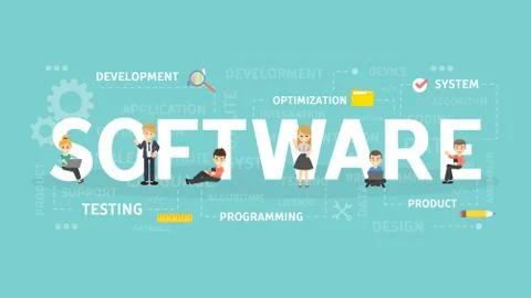 Software concept illustration. Stock Illustration