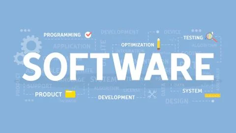 Software concept illustration. Illustrazione stock