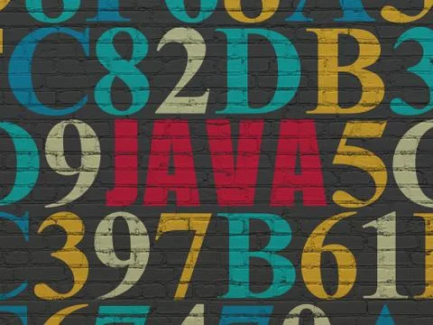 Software concept: Java on wall background Stock-Illustration