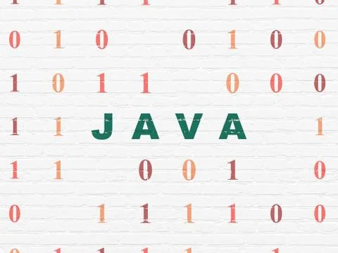 Software concept: Java on wall background Stock-Illustration