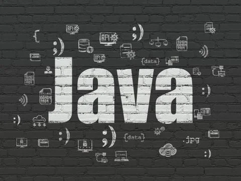 Software concept: Java on wall background Stock-Illustration