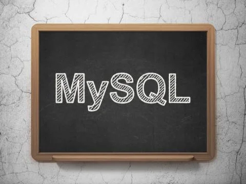 Software concept: MySQL on chalkboard background Stock-Illustration