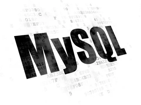 Software concept: MySQL on Digital background 库存插图